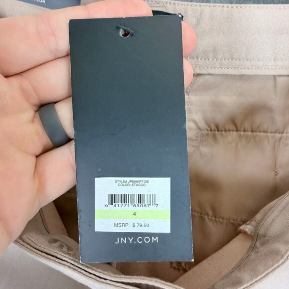 Jones New York Women's Dress Pants Tan Stucco Size 4 Ankle Stretch Flat Front - Picture 8 of 14